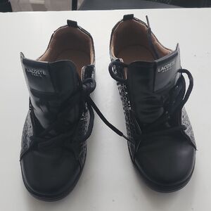 Lacoste Black Leather Sneakers New Without Box